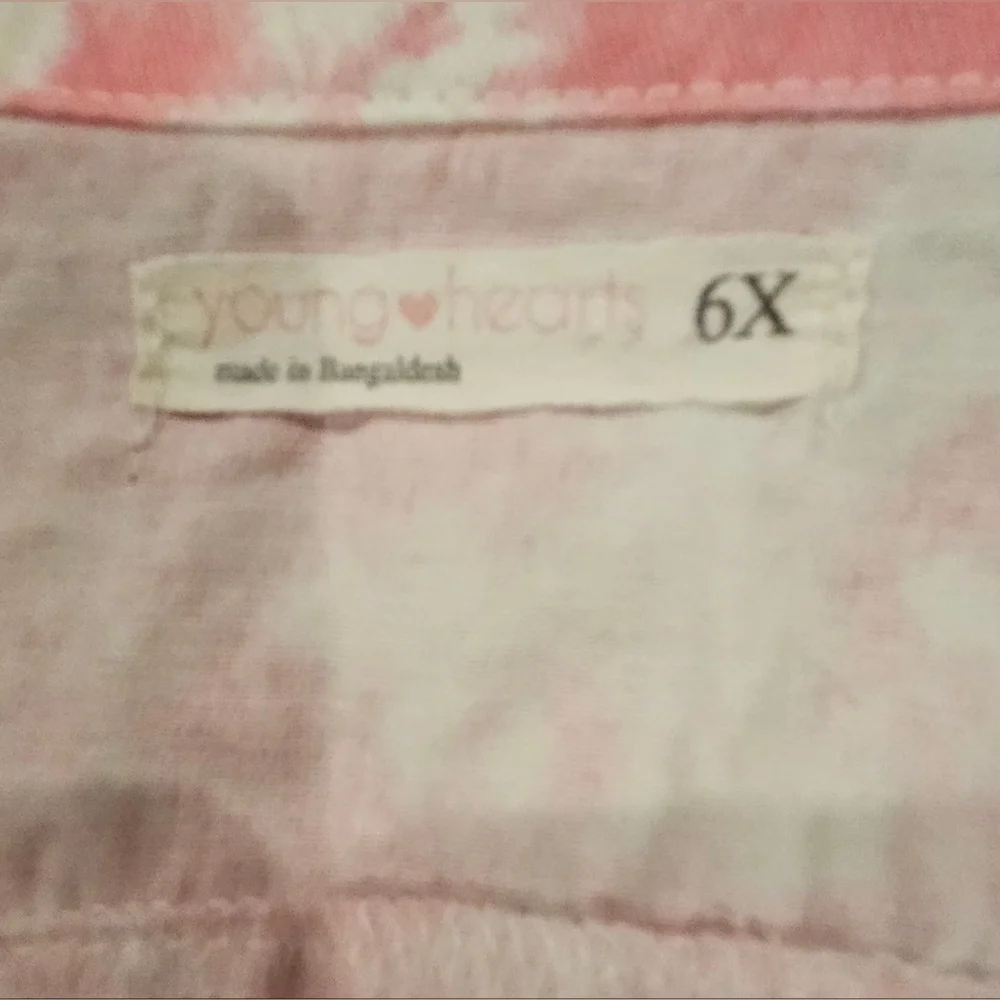 Young Hearts Pink & White Tie Dye Denim Jacket - Size 6X - Picture 10 of 12